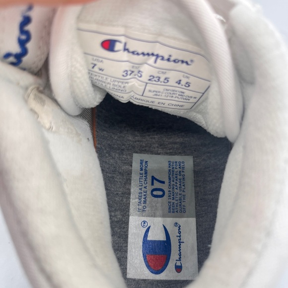 Champion Super C Court Mid White Gum Women’s Size 7 Shoes Sneakers White Fabric - Picture 7 of 8